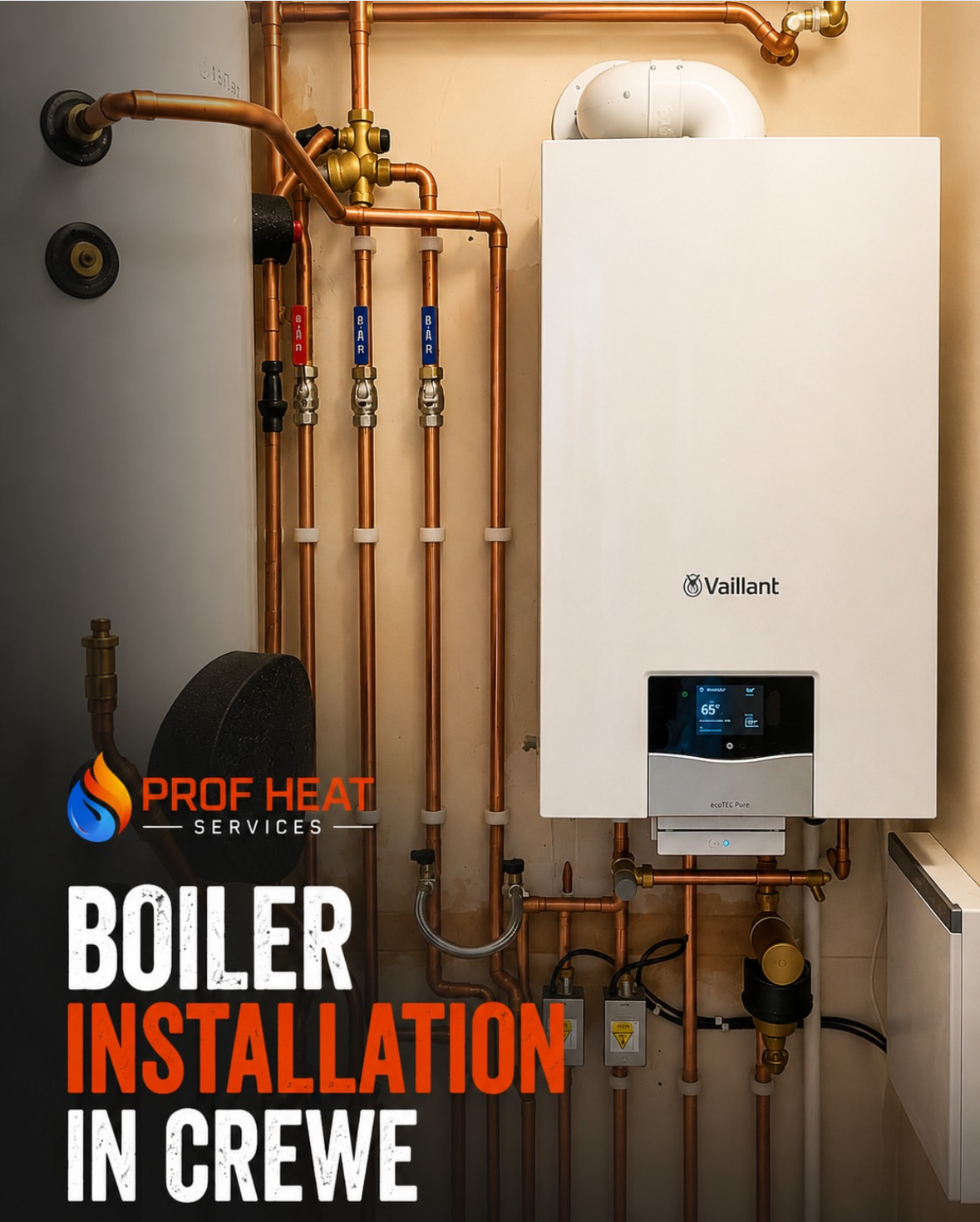 Example branded Prof Heat Services Instagram post